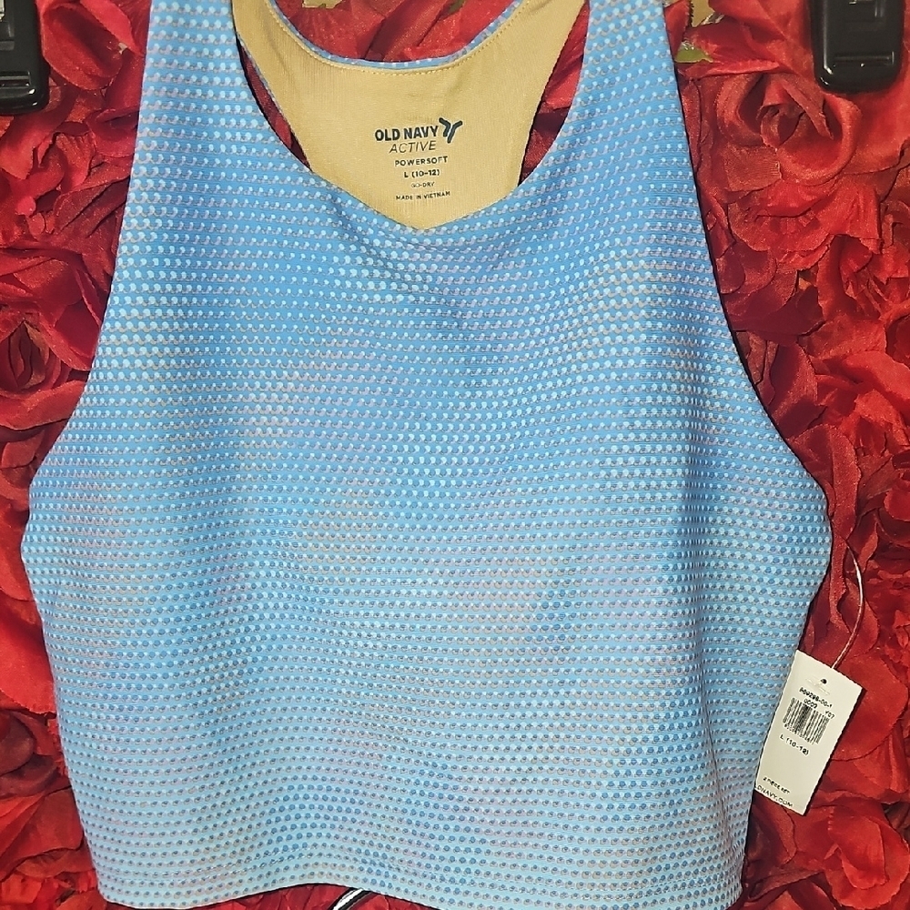 Old Navy Active NWT Girls Light Blue Tank Top Size 10/12